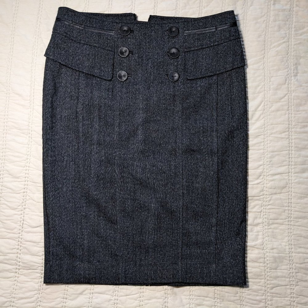 Zara Basic Lined Pencil Skirt Grey